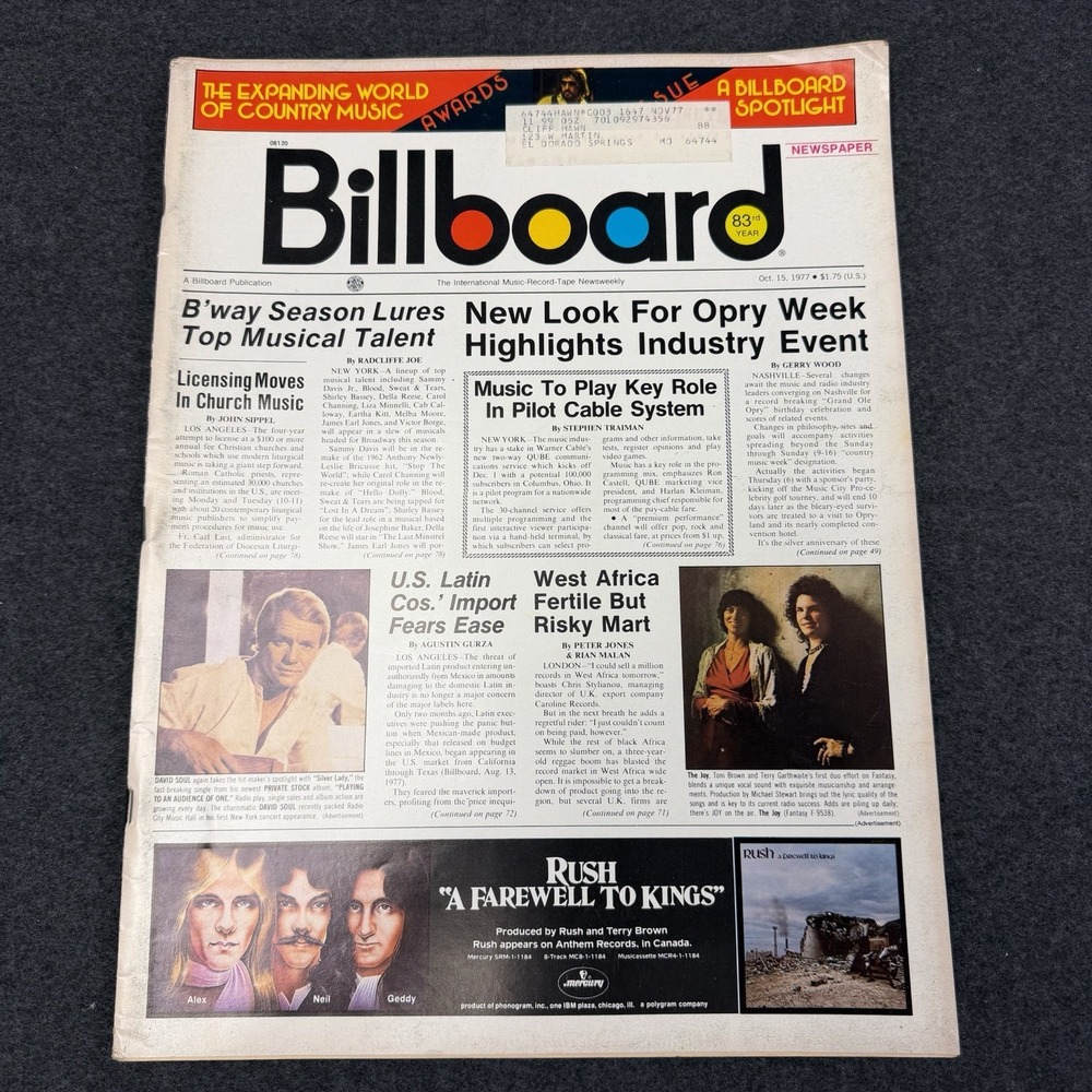 BILLBOARD Magazine Vintage October 15 1977 New Look For Opry Week